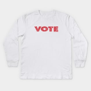 VOTE - Red Distressed Circle Design Kids Long Sleeve T-Shirt